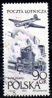 POLAND 1957 Air. - 90g Ilyushin Il-14P Over Steel Works  FU - Used Stamps