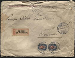 RUSSIA - Registered + Insured Cover ST PETERSBOURG To Belgium (Tournai) 1901 - Some Defaults - Chargé Assuré(444) - Storia Postale