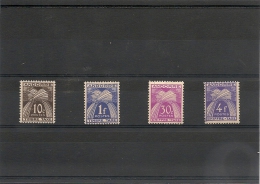 ANDORRE  Années 1943/46 TAXE N° Y/T :21-22-24-28** - Ungebraucht