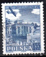 POLAND 1954 Air - 1z55 Plane Over Lazienski Palace, Warsaw  FU - Used Stamps