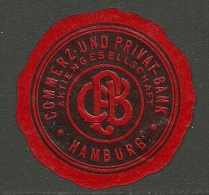GERMANY Seal Stamp Siegelmarke Commerz- Und Privatbank Hamburg - Unused Stamps