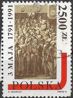 POLAND 1991 Bicentenary Of 3rd May Constitution - 2500z Administration Of Oath By Gustav Taubert  FU - Gebraucht