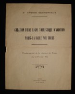 AVIATION TOURISME Création De La Ligne PARIS - LA BAULE Par TOURS 1931 - AeroAirplanes