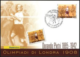 ATHLETICS / OLYMPIC GAMES - ITALIA SANREMO 2008 - DORANDO PIETRI - OLIMPIADI DI LONDRA 1908 - CARTOLINA POSTE ITALIANE - Zomer 1908: Londen
