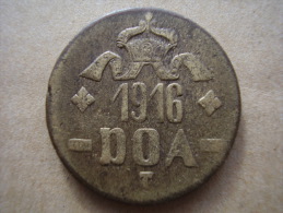 DOA  1916 EMERGENCY TABORA COINS 20 HELLER BRASS TYPE B - B . - German East Africa