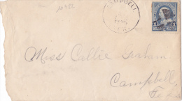 10482# ETATS UNIS FRANKLIN LETTRE Obl CAMPBELL TEX. 1895 LETTER COVER UNITED STATES USA - Covers & Documents