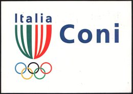 OLYMPIC GAMES - ITALIA ROMA 2004 - METER / EMA - PRESENTAZIONE LOGO CONI - PRIMO GIORNO UTILIZZO - CARTOLINA UFFICIALE - Estate 2004: Atene