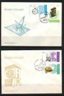 POLAND FDC 1988 BEAUTIFUL SET OF ANTIQUE CLOCKS WATCHES & OLD TIMEPIECES - FDC
