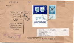 ISRAEL. N°184 De 1960 Sur Enveloppe Ayant Circulé. Armoiries/Congrès Sioniste. - Enveloppes