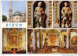 SIZUN  - L´Eglise Et L´Intérieur   XVIIè S.  Et  Les Statues De  St Pierre Et St Paul  - 5 Vues - Sizun