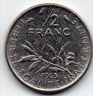 France - 50 Centimes 1965 Variété "écriture Fine" - TTB - (Semeuse - Roty) - 1/2 Franc - Variétés Et Curiosités