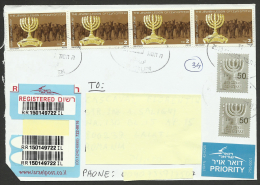 ISRAEL,REGISTERED, PRIORITY COVER TO ROMANIA, STAMPS: THE JEWISH LEGION, 2012. - Brieven En Documenten