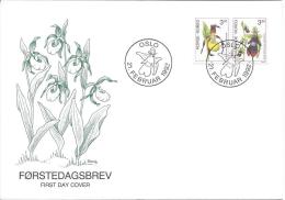 Oslo 21/2/1992 Série Courante Nature Orchidée - FDC