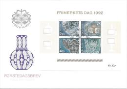 Oslo 9/10/1992 Bloc N°18 Journée Du Timbre La Verrerie En Norvège. Coupe Gravure Verre - FDC