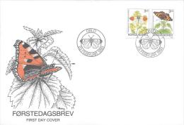 Oslo 23/2/1993 Série Courante Papillons Insecte - FDC