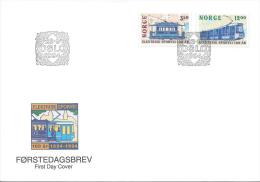 Oslo 18/11/1994 Timbres De Noël. Luge Et Chaise Sur Patin. Neige Hiver Sport D'hiver - FDC