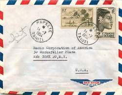 1954  Lettre Avion Pour Les USA Yv 191, 197 - Covers & Documents