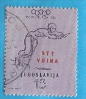 1952 SPORT OLYMPISCHE SPIELEN HELSINKI  SCHWIMMEN JUGOSLAVIJA ITALIJA TRIESTE B USED - Gebraucht