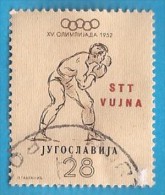 1952 SPORT OLYMPISCHE SPIELEN HELSINKI  BOXEN JUGOSLAVIJA ITALIJA TRIESTE B USED - Usados