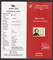 INDIA, 2001, Fryderyk Chopin, (Composer,poland), Folder - Cartas & Documentos