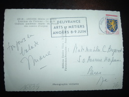 CP TP BLASON NEVERS 0,15F OBL.MEC. 31-5-1963 ANGERS GARE (49 MAINE ET LOIRE) - 1941-66 Coat Of Arms And Heraldry