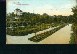 Litho Chemnitz Stadtpark - Rosen-Anlagen Personen 20.3.1910 Nach Borna - Chemnitz