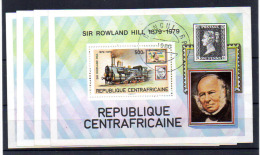 Centrafricaine 1979, Sir Rowland Hill, 4X  BF 39 Ob, Cote 8 € - Rowland Hill