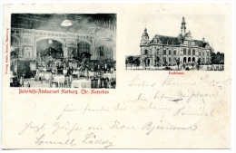 Hamburg-Harburg, Bahnhof-Restauration Chr. Heeschen,Rathhaus, MBK(2),26.7.1902, Bahnpost - Harburg