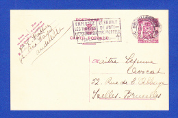 CARTE POSTALE -- CACHET . BRUXELLES - 12.11.1940 - Cartes Postales 1934-1951