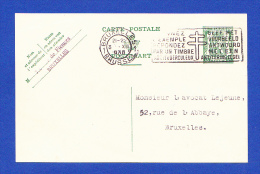 CARTE POSTALE -- CACHET . BRUXELLES - 3.XII.1936 - Cartes Postales 1934-1951