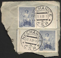 CZECHOSLOVAKIA - INDENPEDENCE + LABELS - NECHANICE - 1939 - Briefe U. Dokumente
