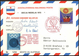 YUGOSLAVIA - JUGOSLAVIA - CHILDREN BALLON POST  - 31. DEUTSCHER KINDERDORF BALLONFLUG - 1972 - RARE - Luchtpost
