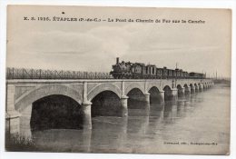 Cpa 62 - Etaples - Le Pont Du Chemin De Fer Sur La Canche (avec Un Train) - Etaples