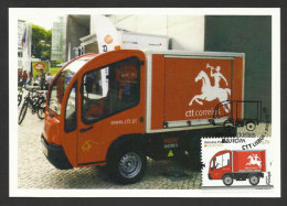 Portugal Europa CEPT 2013 Voiture Poste Fourgonnete électrique Carte Maximum Postal Vehicles Electric Van Maxicard - Maximum Cards & Covers