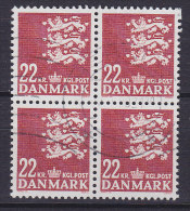 Denmark 1987 Mi. 888     22.00 Kr Small Arms Of State Kleines Reichswaffen 4-Block !! - Blocs-feuillets