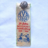 Badge Pin ZN000266 - Boxing Germany Aschaffenburg TVA 1860 (Turnverein) 25 Years Anniversary 1953 - Boxeo