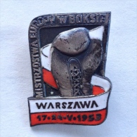 Badge Pin ZN000267 - Boxing Poland Warszawa (Warsaw) European Championship 1953 - Boxing