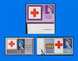 GB 1963-0002, Red Cross Centenary Congress, Set Of 3 Stamps MNH - Unused Stamps