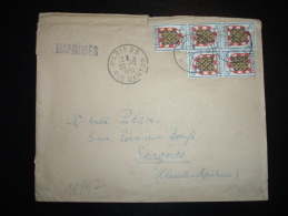 LETTRE (IMPRIMES) TP BLASON TOURAINE 2F X5 OBL. 20-12-1952 PARIS 25 (75) - 1941-66 Escudos Y Blasones