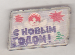 USSR Russia Old  Pin Badge - New Year Badge - Christmas