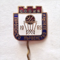 Badge (Pin) ZN000302 - Basketball Bulgaria Sofia 1st U-18 Women European Championship FIBA 1965 - Basketball