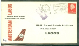 KLM LUCHTPOST BRIEFOMSLAG * 1e KLM VLUCHT NAAR LAGOS UIT 1961 (8139) - Airmail
