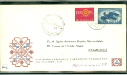 KLM VLUCHT 1e VLUCHT 1960 AMSTERDAM NAAR CASABLANCA   (8143) - Luftpost