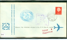 KLM VLUCHT 1e VLUCHT 1960 AMSTERDAM NAAR JEDDAH   (8145) - Posta Aerea