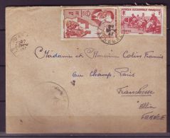 FRANCE LETTRE AFRIQUE OCCIDENTALE  AOF AVION BRAZZAVILLE COLONIE DAKAR SENEGAL ARTILLERIE - Covers & Documents