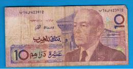 MARRUECOS - MOROCCO -  10 Dirham 1987 Circulado  P-63 - Marocco