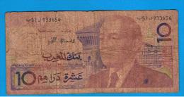 MARRUECOS - MOROCCO -  10 Dirham 1987 Circulado  P-63 - Maroc