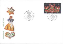 Oslo 21 11 1996 Timbres De Nöel 1996. Motif De Costume Régional Folklore - FDC