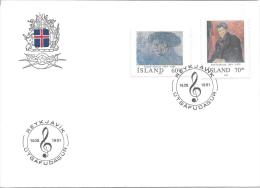 Reykjavik 14 8 1991 Ragnar Jonsson Mécène Et Pall Isolfsson Composituer Organiste Musicien Musique - FDC