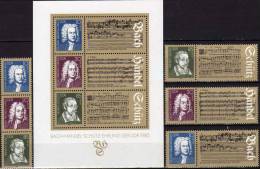 Musiker Bach Händel Schütz 1985 DDR 2931/3 4xZD+Block 81 ** 7€ Kunst Concerto Grosso Chor-Musik #4 Music Bloc Bf Germany - Cantantes